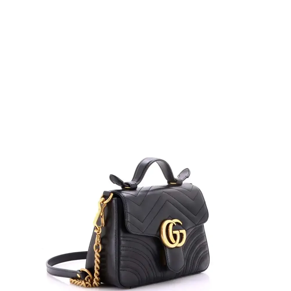 Gucci Gg Marmont Top Handle Flap Bag #236980G16B - Picture 2 of 8